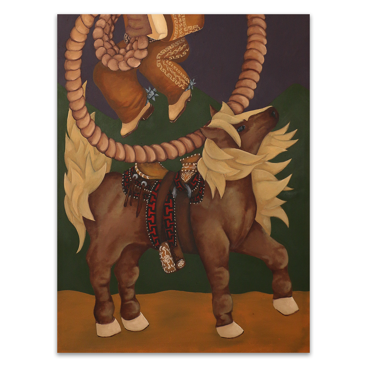 Florero de la Reata (Rope Bloomer)/ 30in x 40in/ Oil & Acrylic on Canvas/ 2025