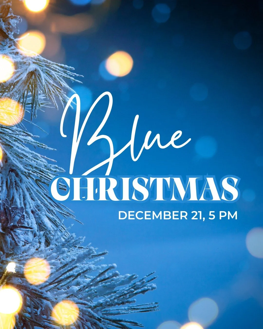 On December 21st at 5pm, we'll be having a Blue Christmas Service for those hurting during the holidays. 

Many of us carry unseen burdens and this service is to help acknowledge those things and remind us that we do not carry them alone. God is both