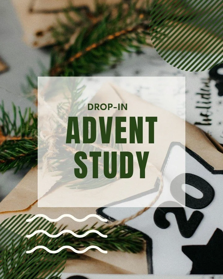 Tomorrow at 10:30 am, we'll be having another Advent Study!

This is a drop-in bible study happening throughout December, and you're welcome to attend even if you haven't come yet! There is no reading to do ahead of the sessions - just show up as you