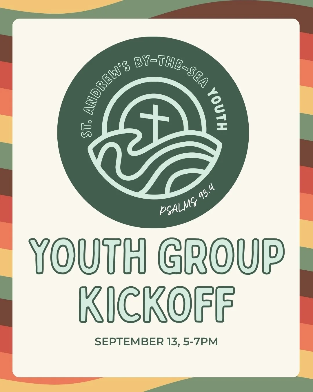 Get ready for our Fall kickoff for SABTS Youth Group! Our first meet-up will be from 5-7pm on 9/13! 

After that, we will be having these group nights weekly, and they are open to 6-12 graders. We will be playing games, eating dinner, and building co