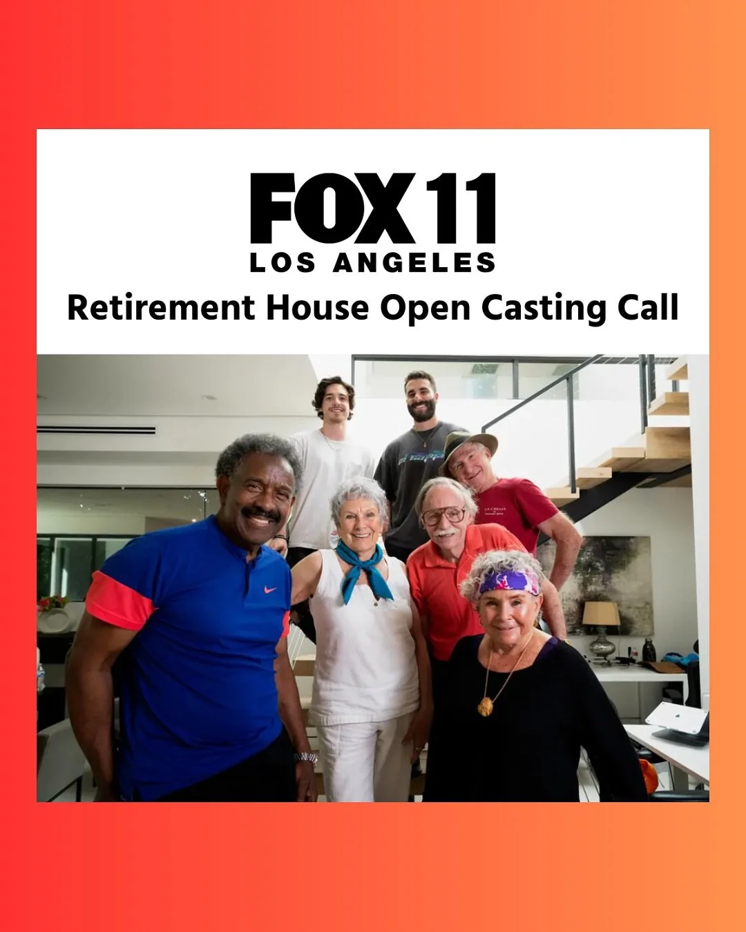 Retirement House was featured on Fox11 Los Angeles as they launch the search for vibrant seniors to join their cast!
