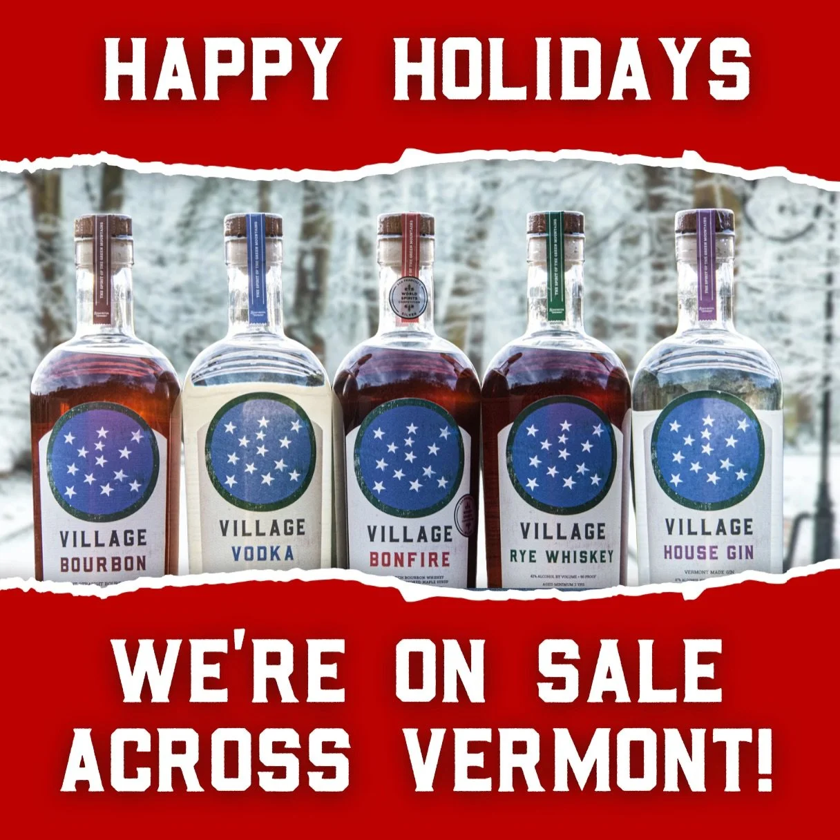 Happy Holidays: Village Garage Distillery is on sale across Vermont! ⁣
⁣
Great news just in time for your holiday shopping! Throughout December, all our products are discounted in 802Spirits liquor stores across Vermont, from our award-winning Bonfir