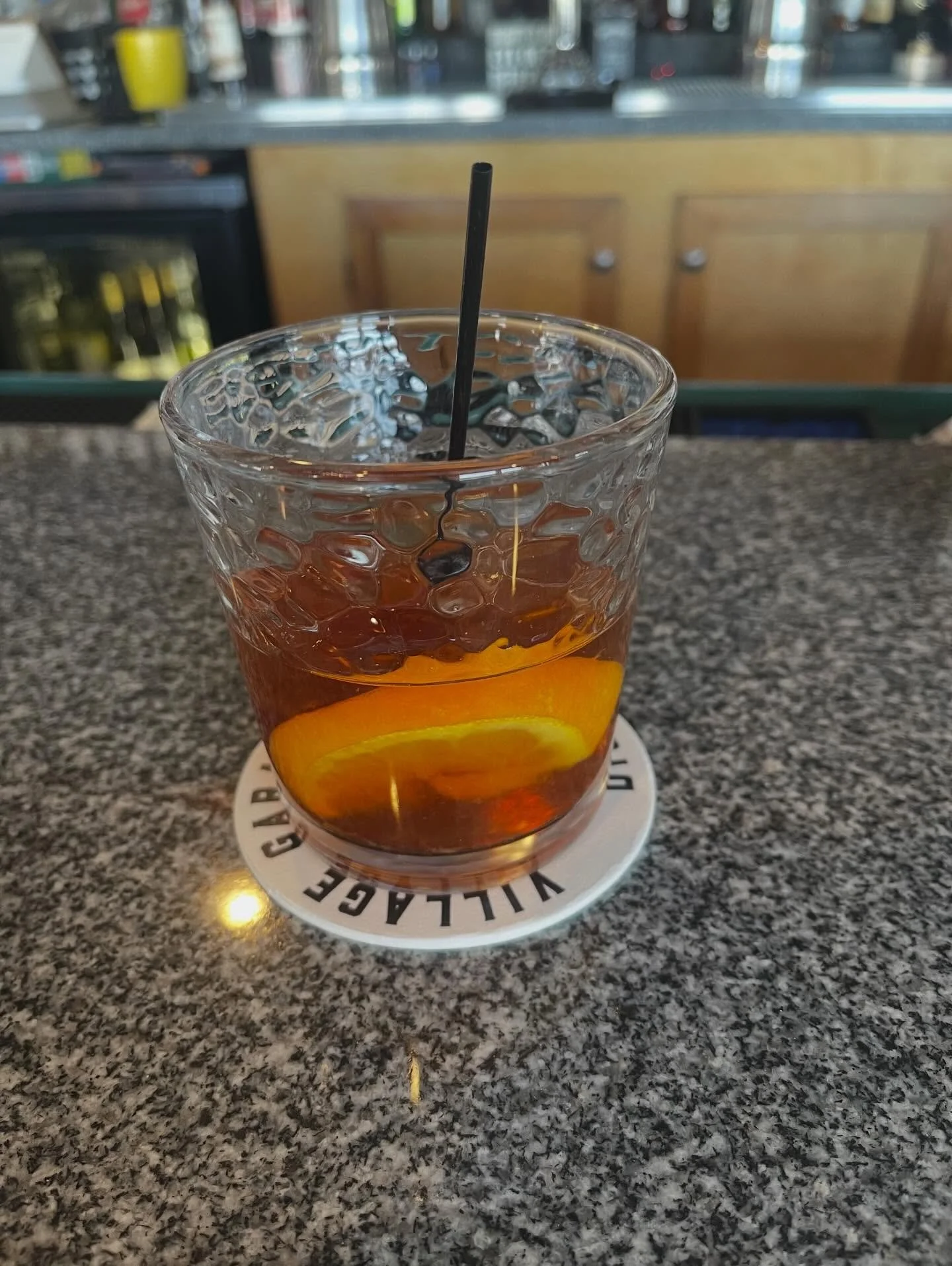 On these cold winter days a bit of bourbon can help take away the chill🥃This is a maple old fashioned featuring our Award Winning Bonfire smoked maple bourbon at @quarrykitchen  in Barre VT #supportlocal #vermont #bourbon #quarrykitchen
