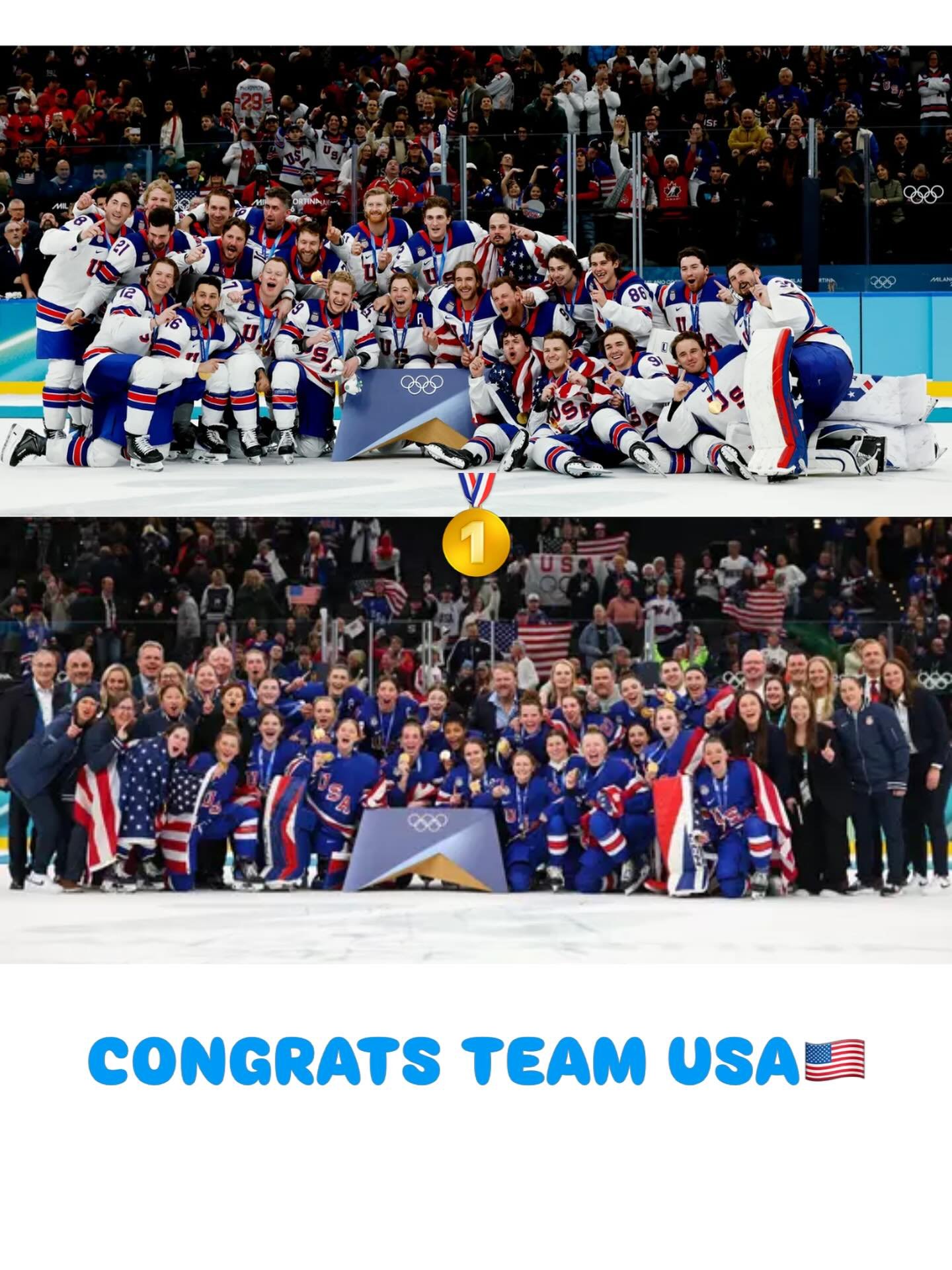 Congrats to Team USA for winning both the Women&rsquo;s &amp; Men&rsquo;s Olympic Hockey Gold Medals &amp; for a tremendous overall performance in the Milan Cortina Winter Games🥇🇺🇸#olympics #vermont #winterolympics