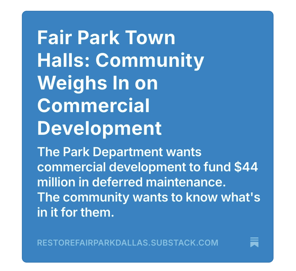 FAIR PARK TOWN HALLS: COMMUNITY WEIGHS IN ON COMMERCIAL DEVELOPMENT
