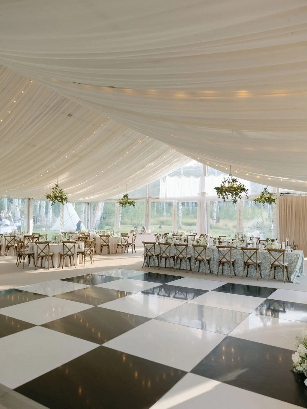 black and white checkered dance floor
