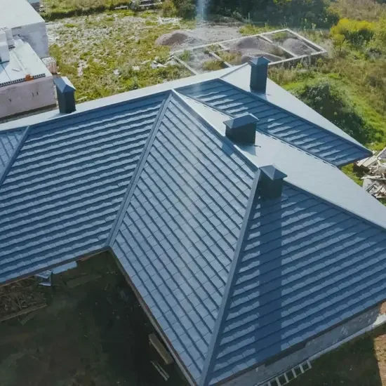 arial photo of a beautiful built roof