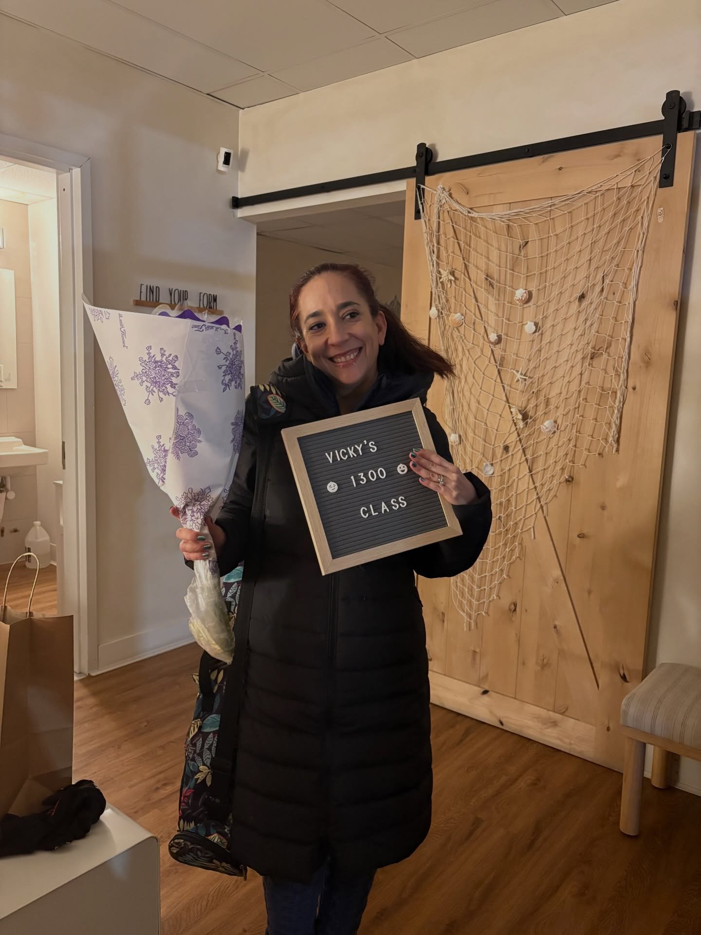 🌟 1,300 classes, 1,300 smiles 🌟 

Congrats to Vicky on her 1300th class at Form + Flow! Thank you for always showing up with the brightest energy, open heart and creative spirit. You&rsquo;ve painted (literally) our community with so much love. We 