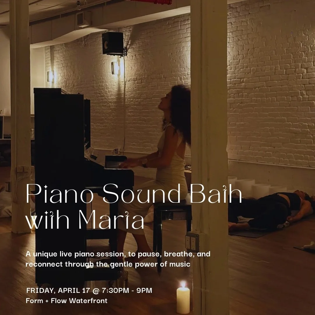 ✦ Marta returns to our studio for a Piano Sound Bath this April. @marta_cascales_alimbau 

Step into a moment of pure beauty. In this unique live piano session, Marta offers an intimate space to pause, breathe, and reconnect with yourself through the