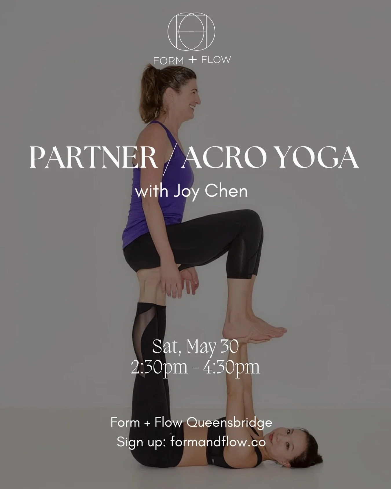 Not your typical date night or yoga class. Come spice it up on your mat with something fun and different! Beginner friendly partner yoga.

Partner yoga is a playful way to stretch and connect with another person which enhances body strength and flexi