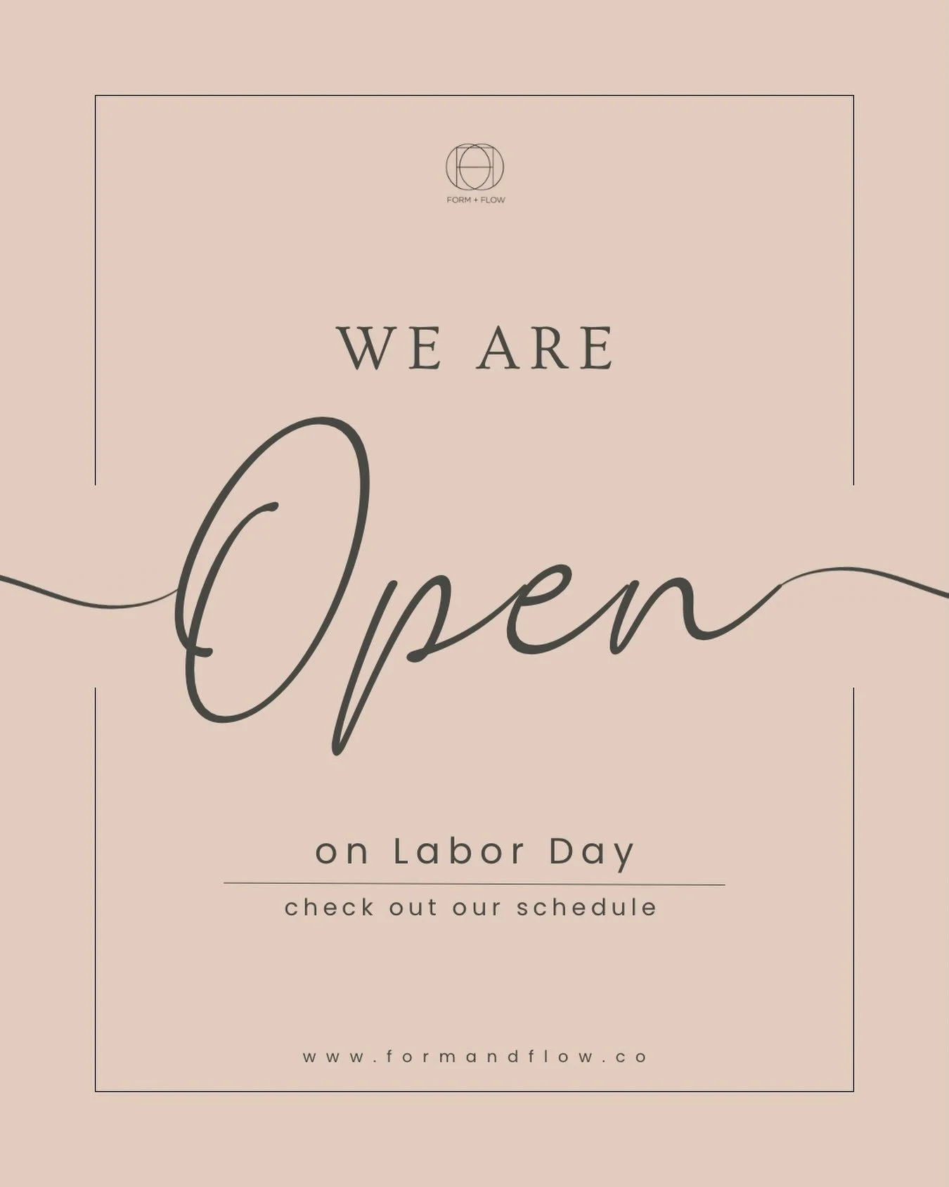 We&rsquo;re open this Labor Day weekend! 

✨ Come move, breathe, and practice with us.

For the latest schedule and any holiday updates, check our website for the most up-to-date information.

See you on the mat! 🤍