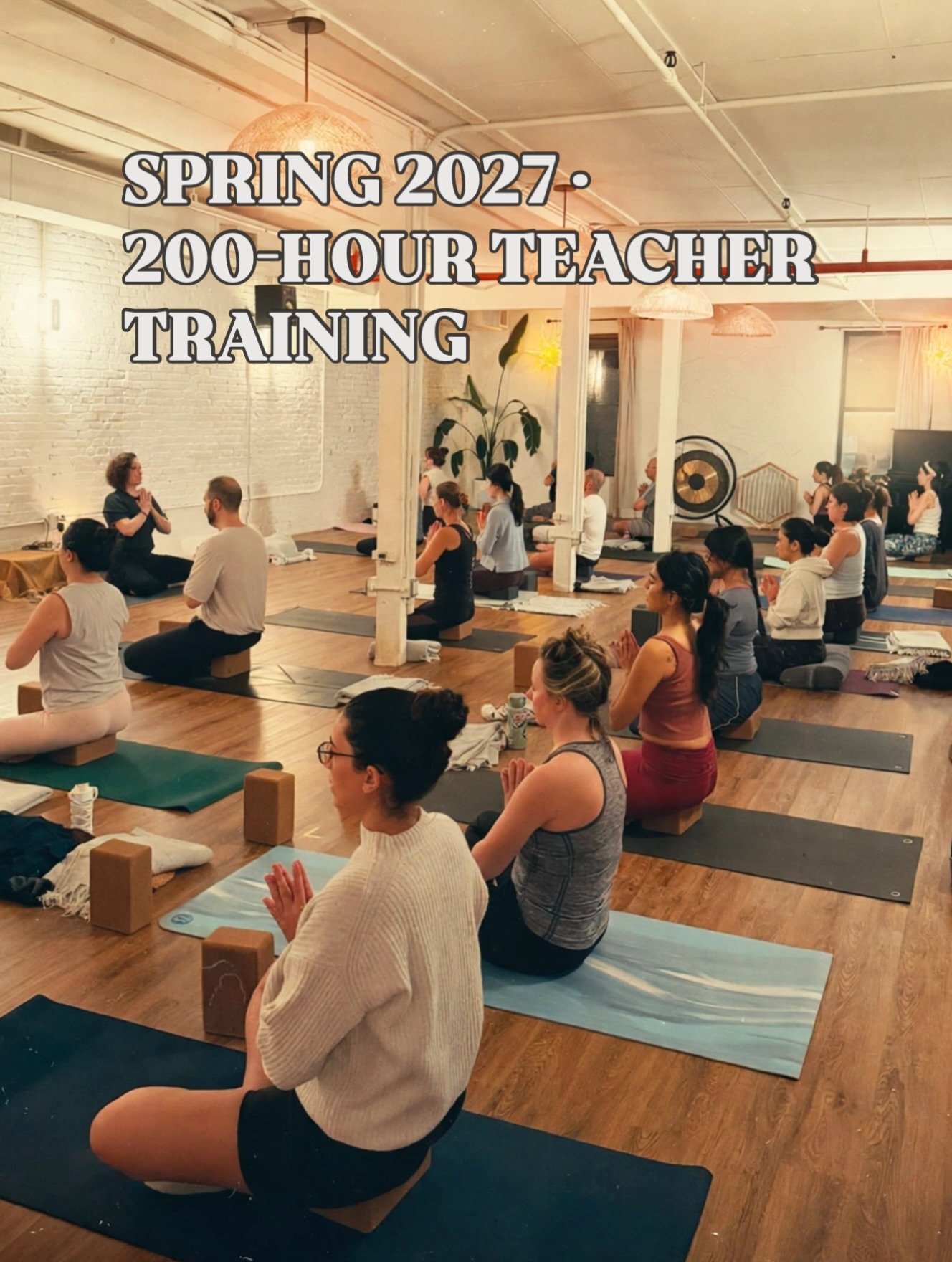 Spring 2027 teacher training &middot; save $250 by Sunday, Nov 1st. 
Deepen your practice.
Find your voice.

For the student who wants to understand more.
For the teacher you might become.

March 6 - June 27, 2027 &middot; Long Island City

If yoga h