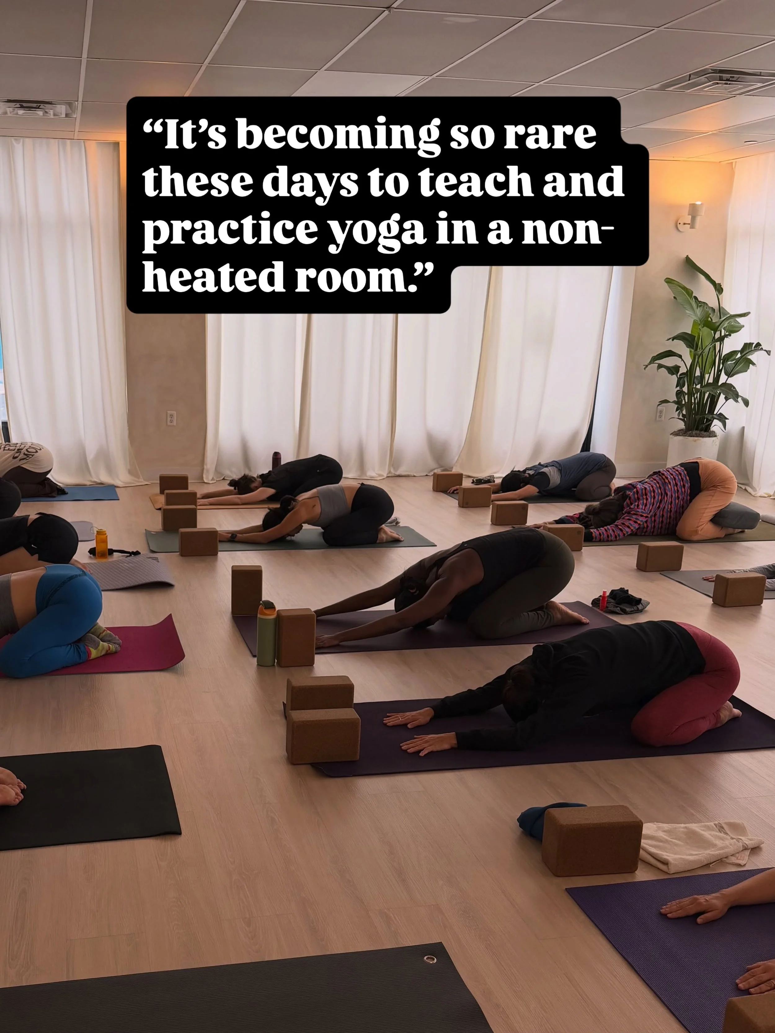 We overheard a teacher say this recently, and it reminded us why we do what we do.

In a world where yoga is increasingly defined by how hard we push, how much we sweat, and what our bodies can achieve, we choose to stay rooted in something deeper.

