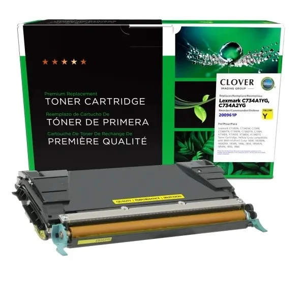 Lexmark C734A2YG Compatible Yellow Toner Cartridge - 6000 Page Yield