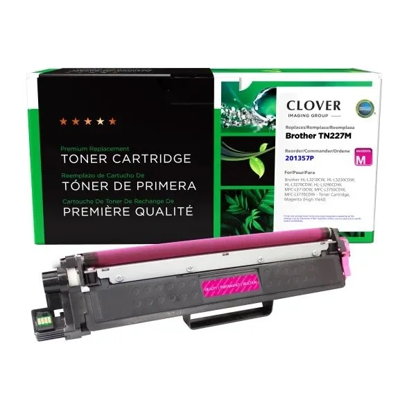 Brother TN227M Magenta Toner Cartridge - Compatible with Multiple Models