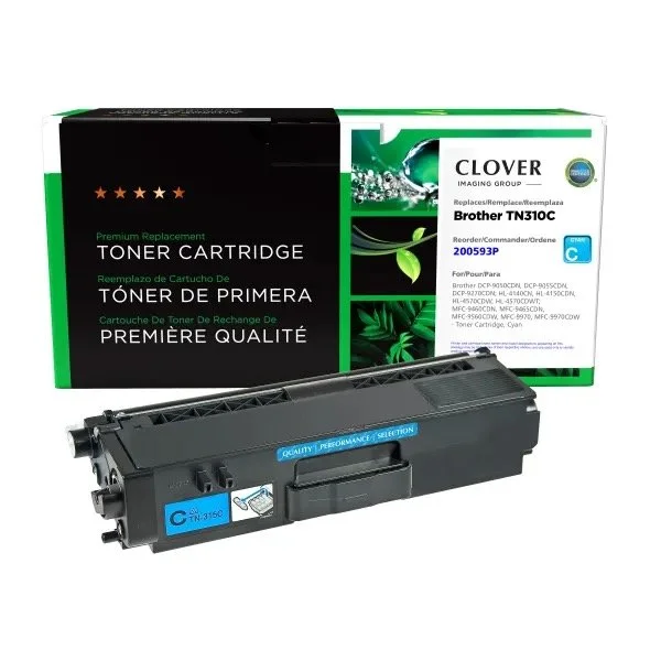 Brother TN310C Compatible Cyan Toner Cartridge - 3500 Page Yield