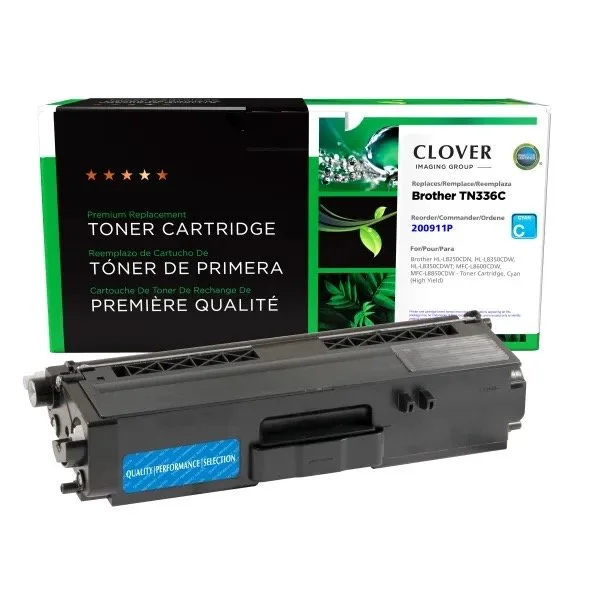 Brother TN336C Cyan Replacement Toner Cartridge - 3500 Page Yield