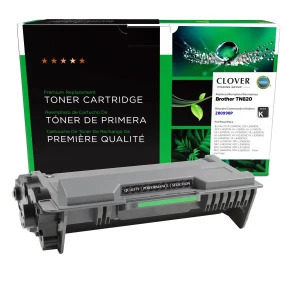 Brother TN820 Black Toner Cartridge - Compatible with Multiple Brother Printers