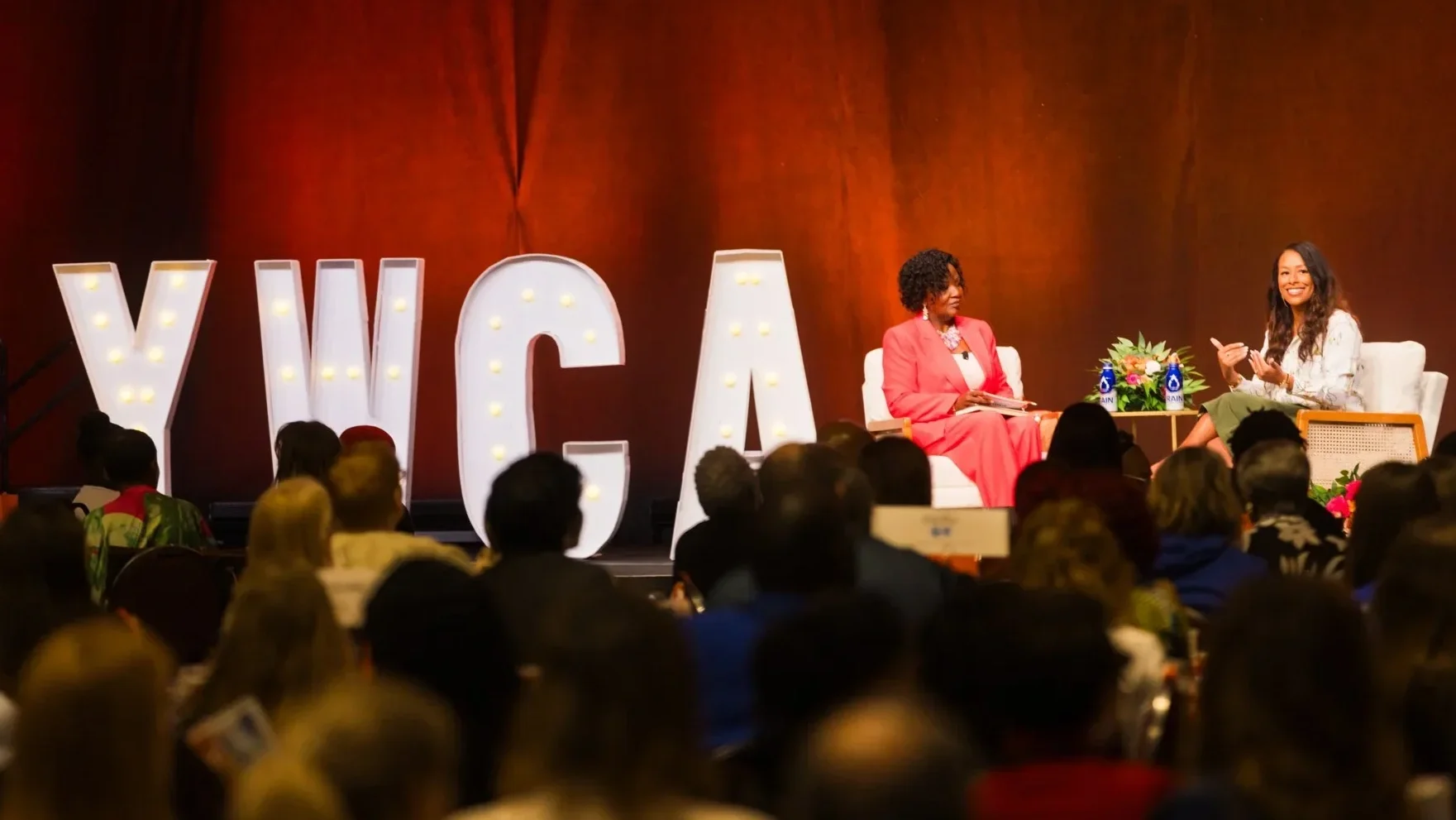 Dr. Myra Henry at the 2024 Empowering Women Luncheon Interviewing Nicole Lynn, from Klutch Sports Group