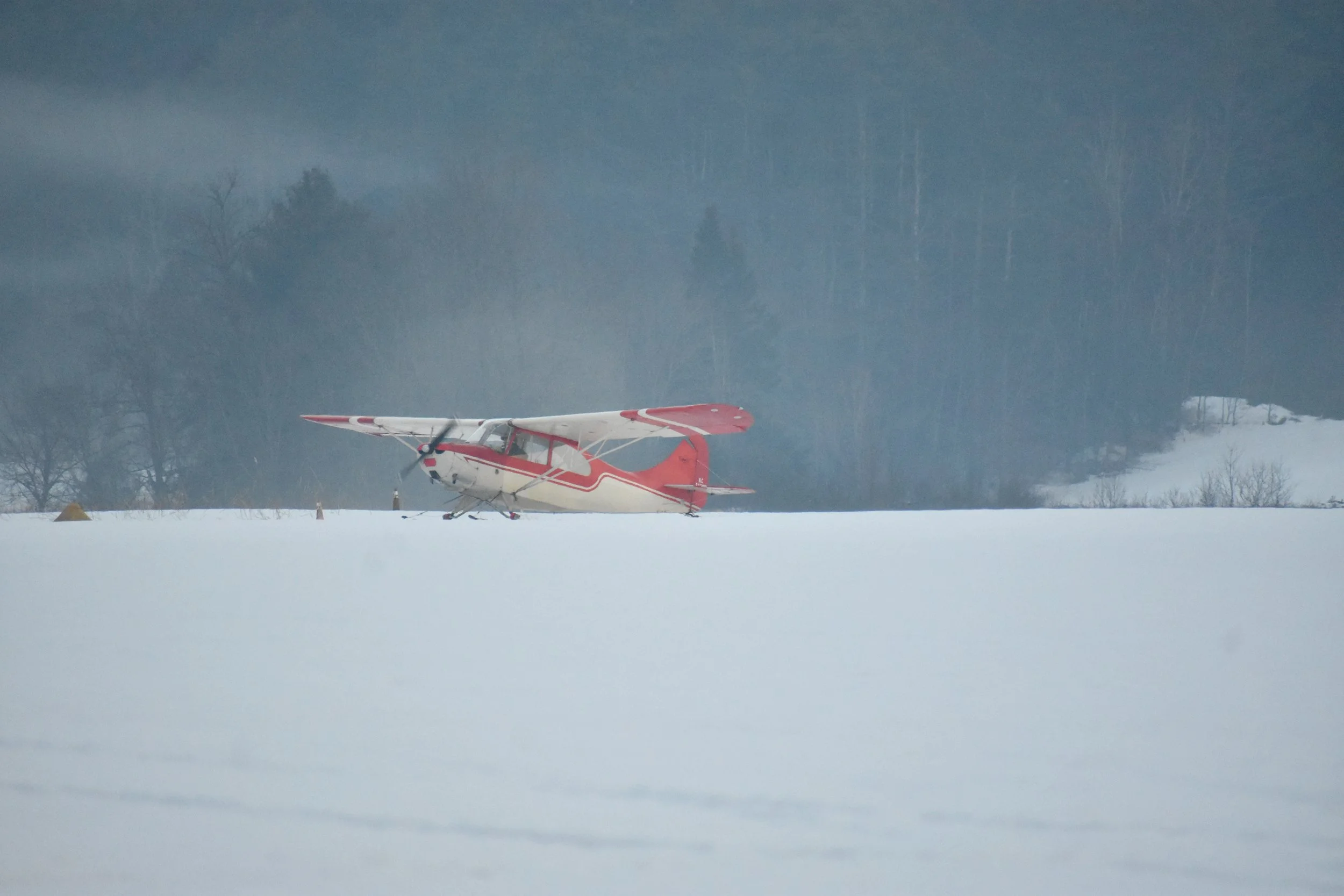 Tim Chow Aeronca Champion on Skis