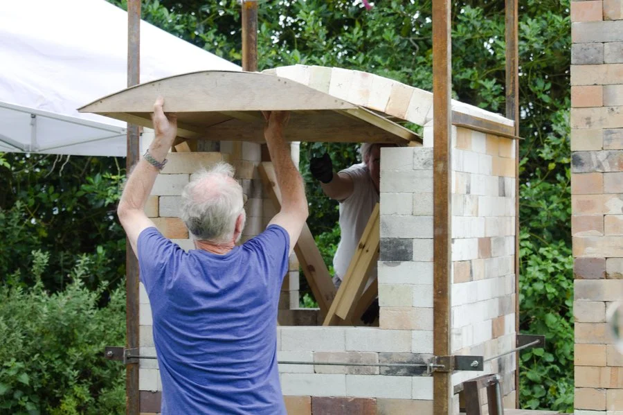 Joe Finch building his kiln