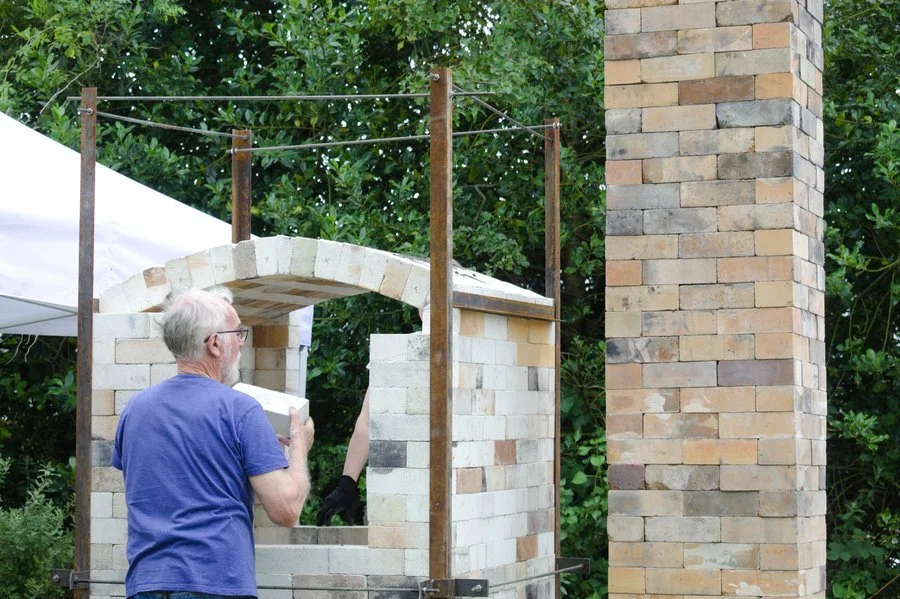 Joe Finch building his kiln