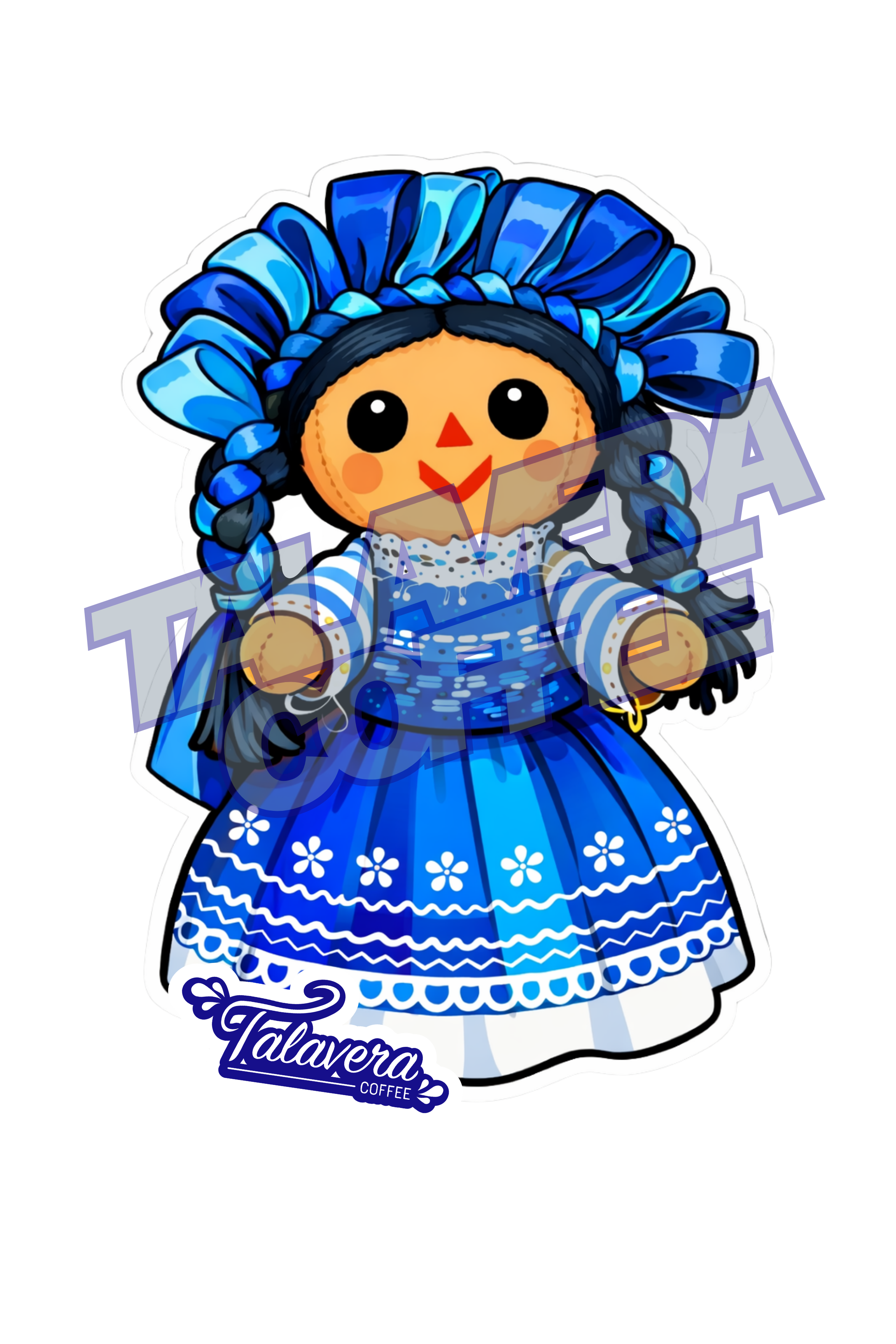 Talavera Sticker - Traditional Muñeca (Mexican Girl Doll) Sticker