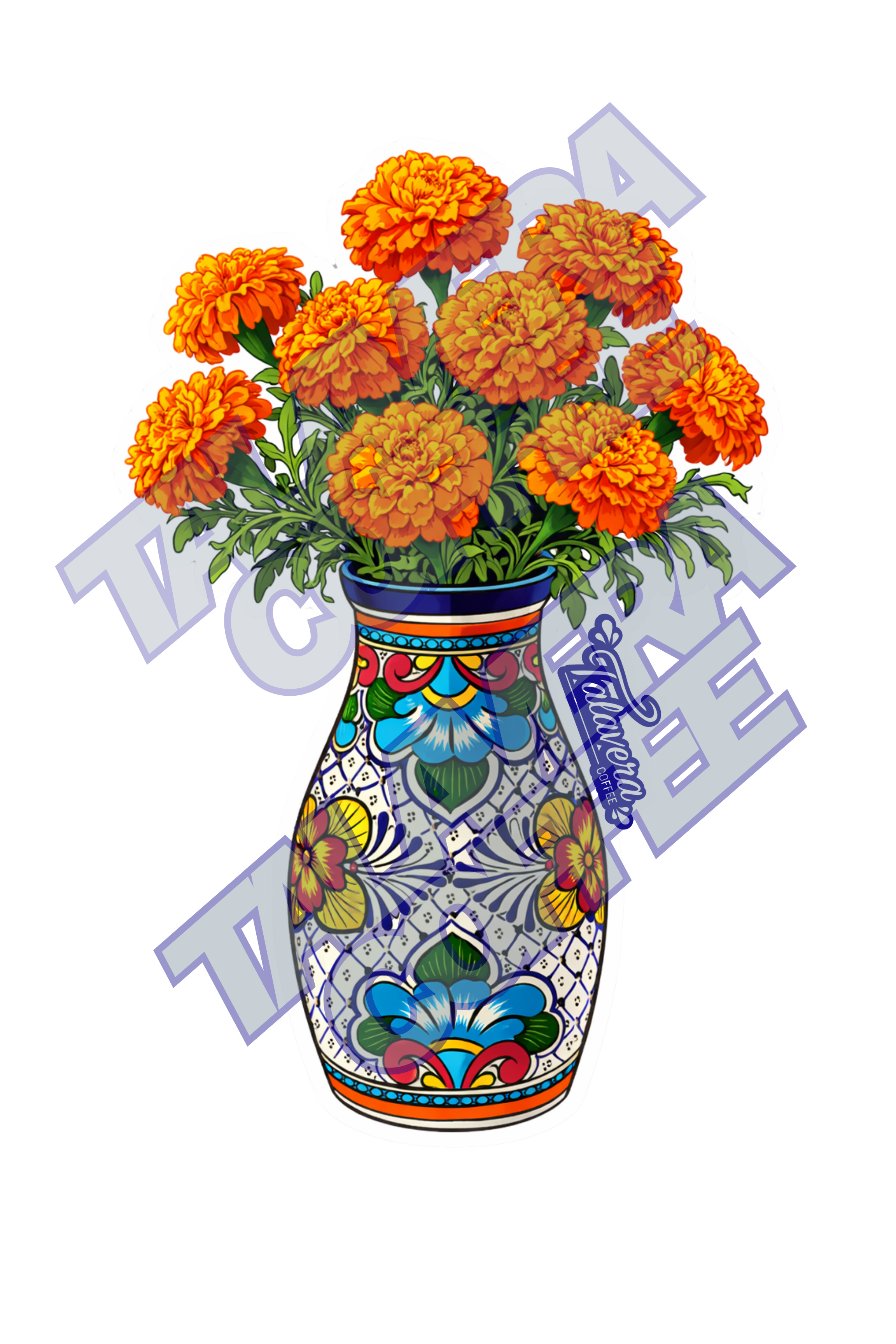 Talavera Sticker - Ramo de Cempasúchil (Marigold)
