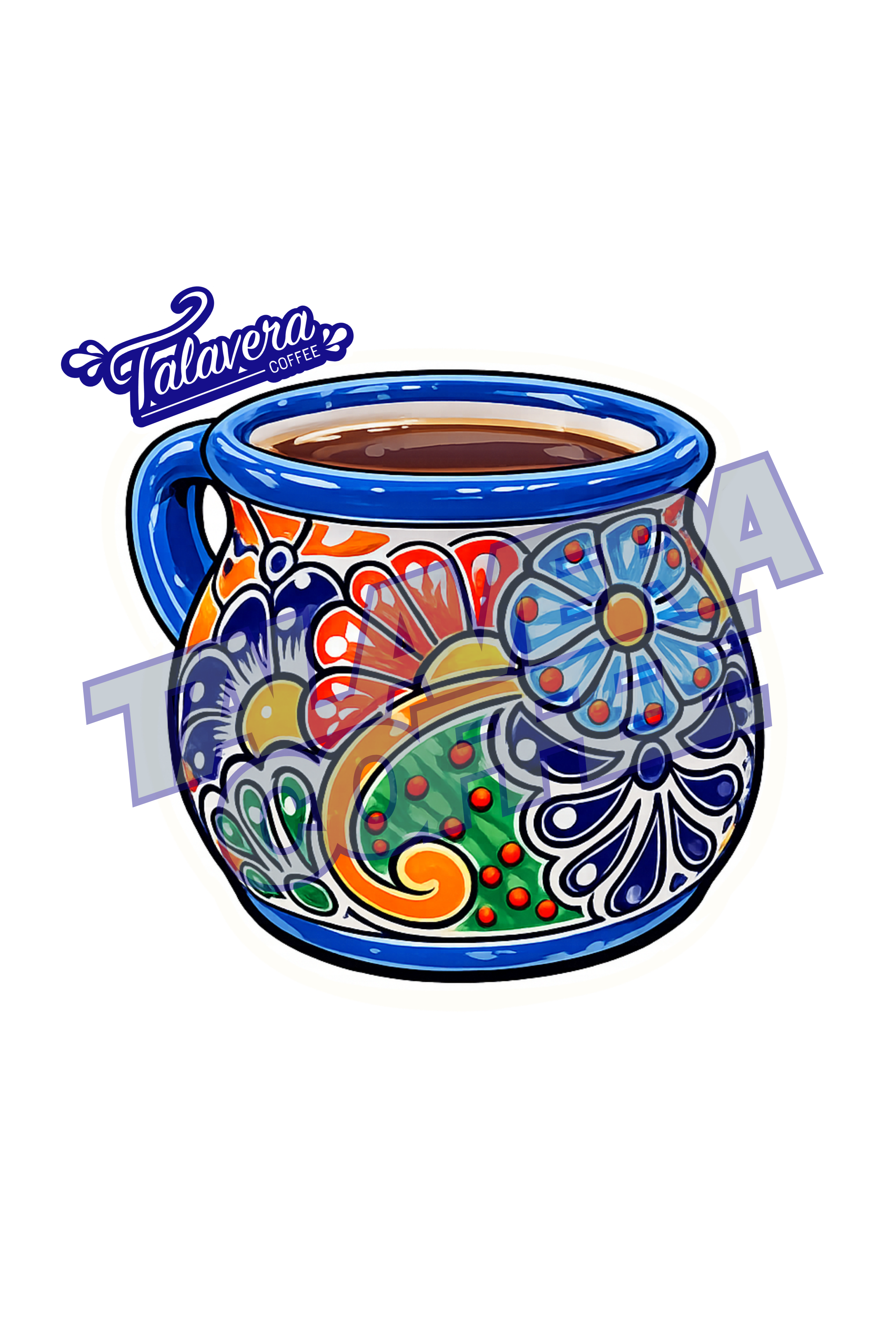 Talavera Sticker - Cafécito in a Talavera Mug