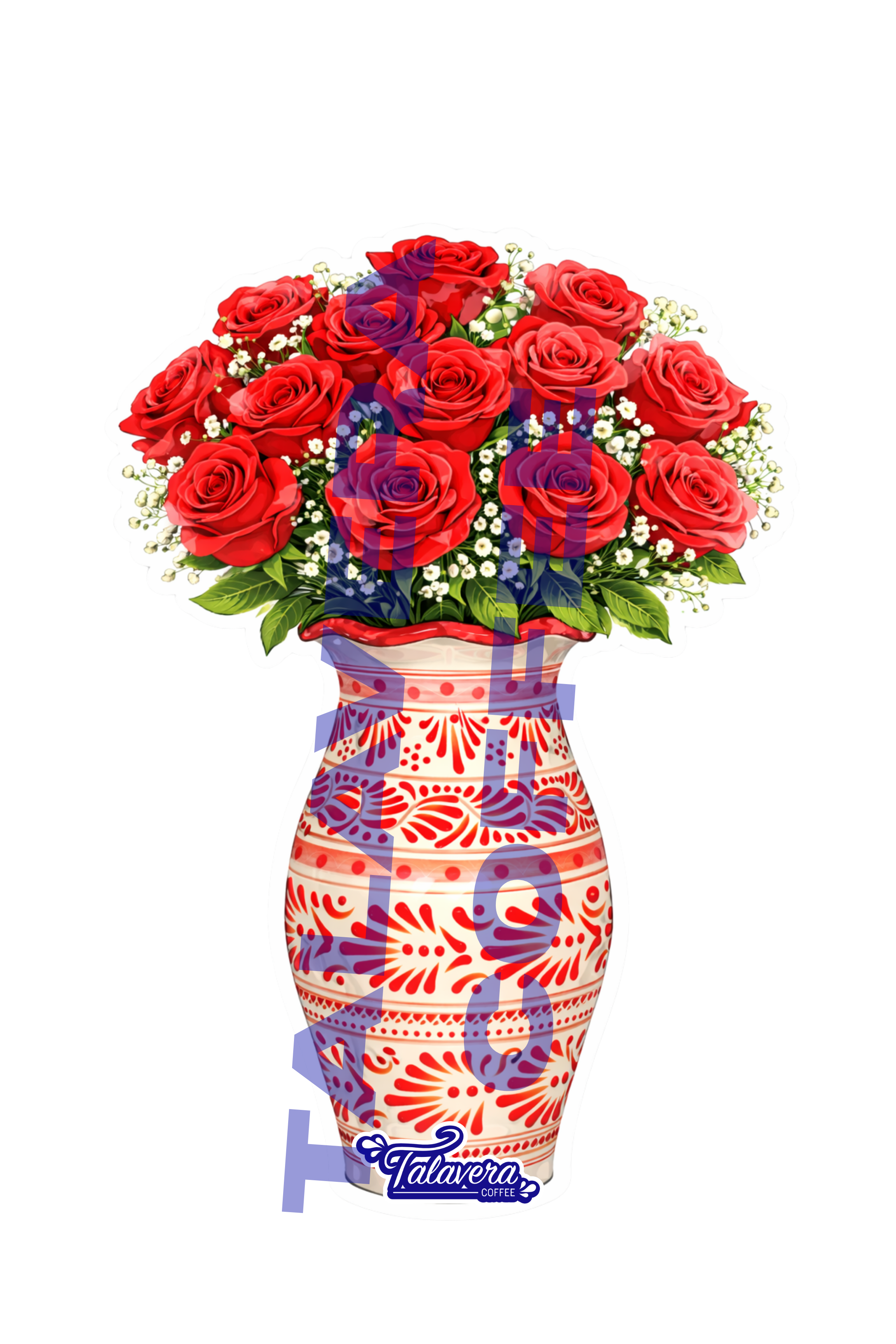 Talavera Sticker- Ramo de Rosas