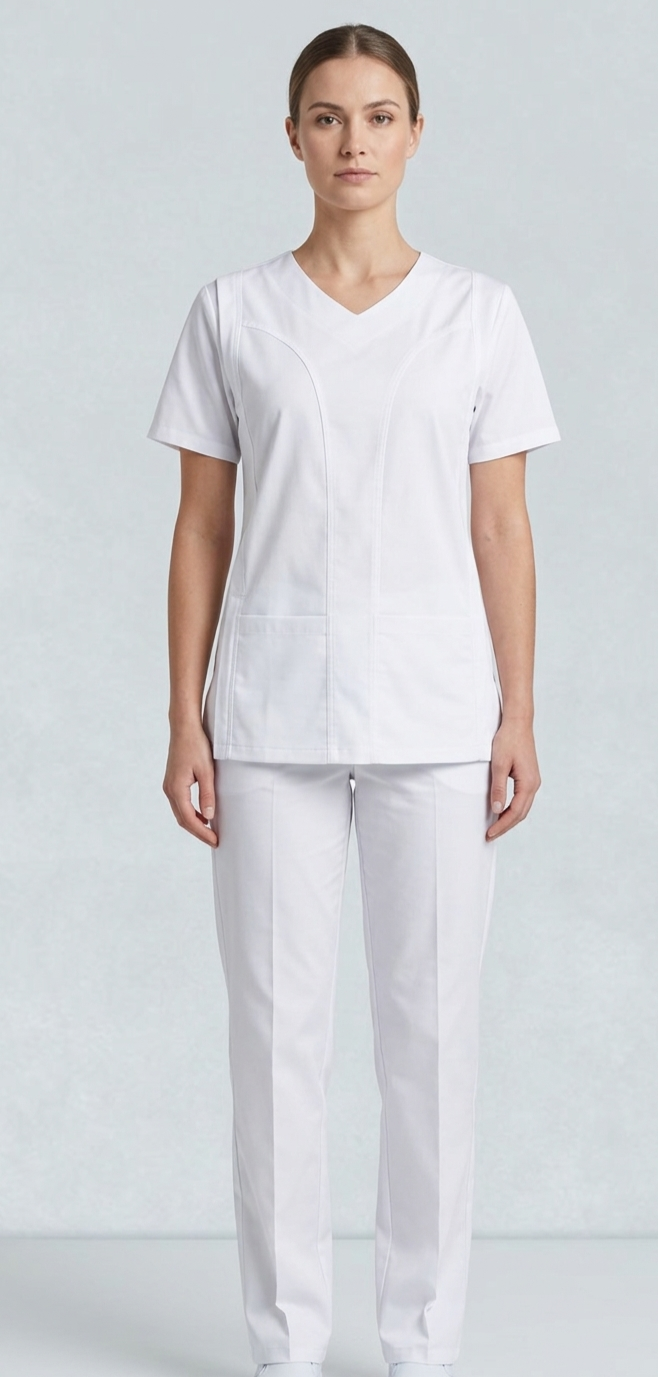 Simona antifluido stretch + zipper | Blanco