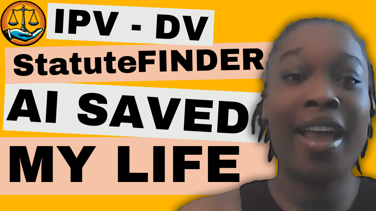 In this heartfelt testimony, Ashley Jordan shares how StatuteFINDER helped her escape from domestic violence and find the resources to protect her family. 🆘 She used this AI-powered tool to find the right legal information, such as temporary protect