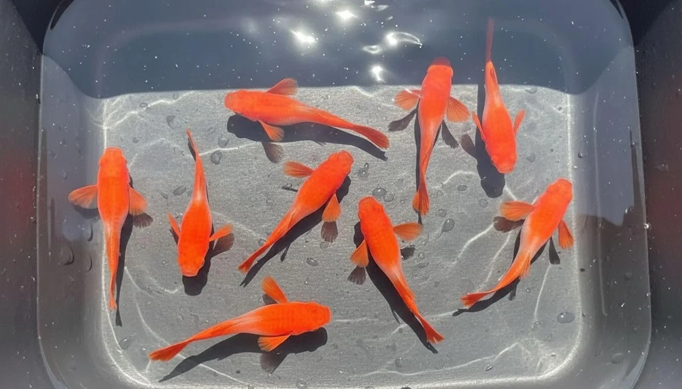 Seamoasis 4+ Premium Abino Koi Red Ear Guppy Fish - Beautiful Live Fish Perfect for Ponds, Tanks, and Aquariums - 3-4 Inches