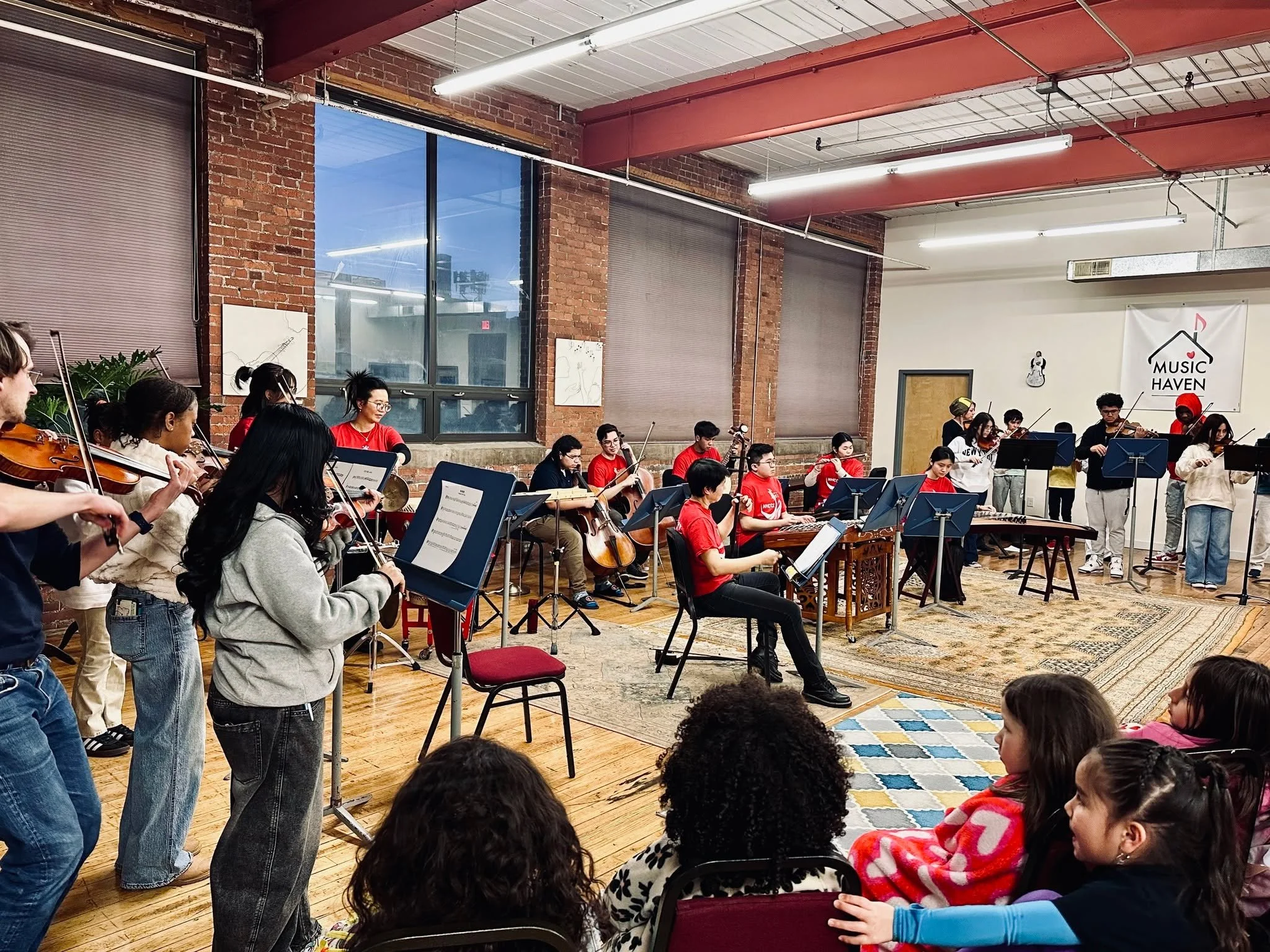 Making music together - The first of our eight Great Give donor-funded performances at @musichavenct  last week - It was a music/culture workshop about Lunar New Year and the Chinese Zodiacs.  The best part was, the students at Music Haven joined us 