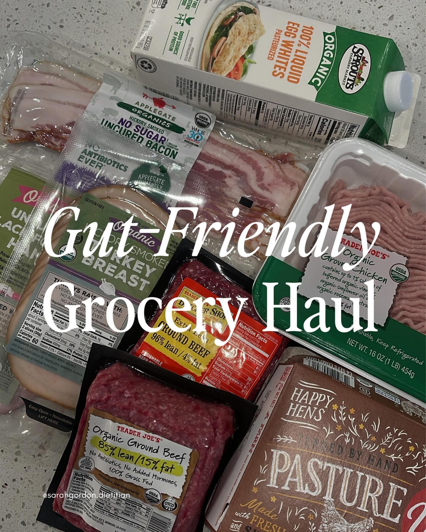 GUT FRIENDLY GROCERY HAUL! 

The four main things I think about when shopping are 
1 - bioavailable protein sources (aim for at least 25-30 grams/meal)
2 - easy to digest carbs &amp; fiber (depending on your fiber threshold) which includes fruit, veg