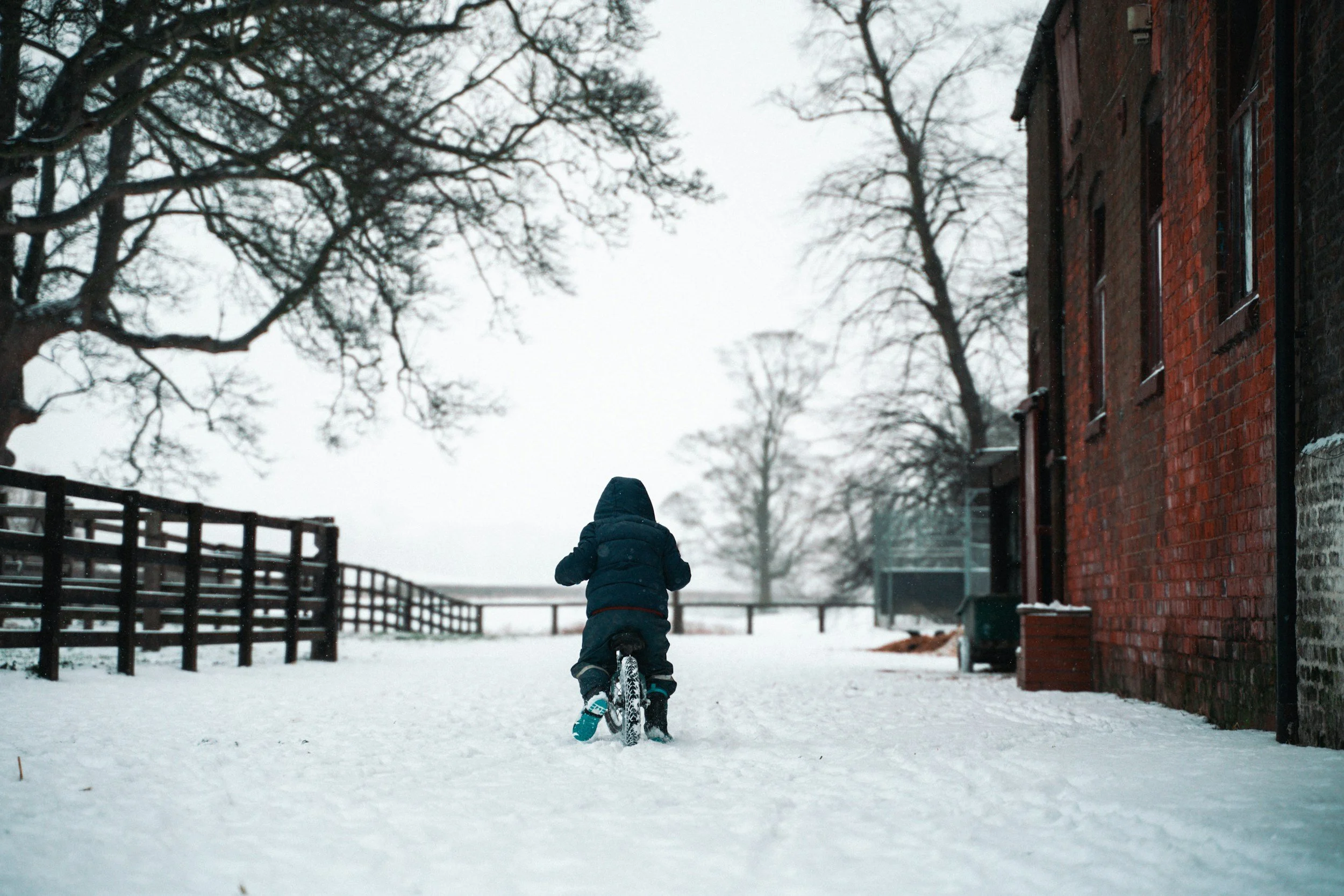 kids playing in snow