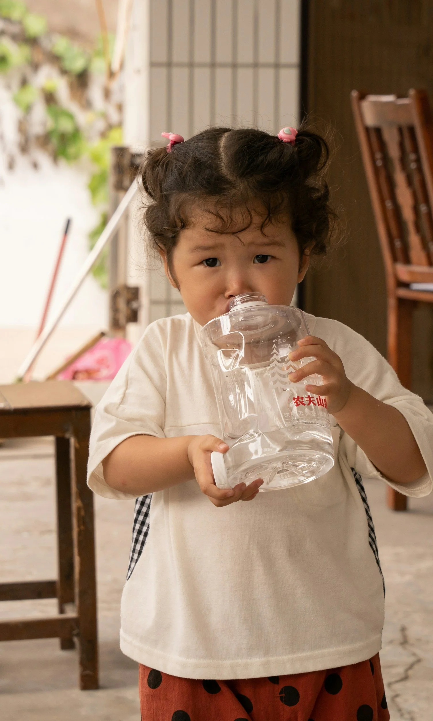 child drinking water