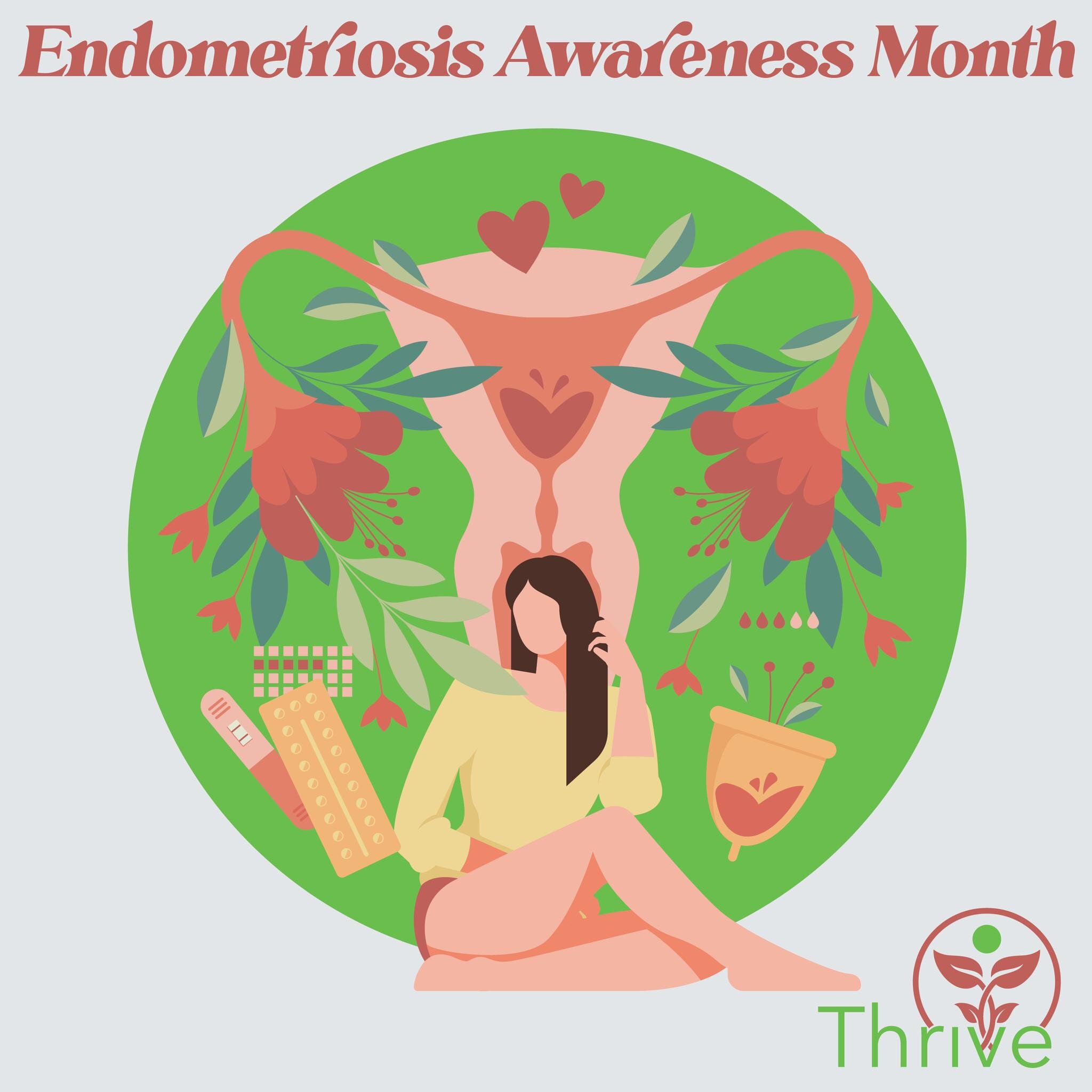 March is endometriosis awareness month!

What is endometriosis? It&rsquo;s a complex and poorly understood disease where endometrial-like tissue (the tissue that lines the uterus and is shed every month), grows outside of the uterus in the abdominal 