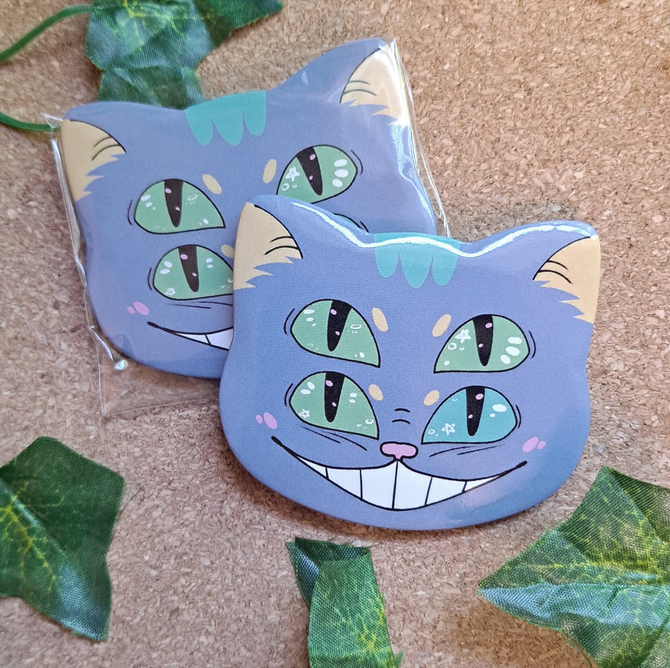 Big Grin Monster Cat Button