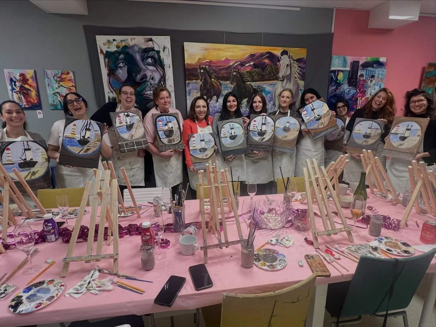 Happy Galentines ladies and thank you for coming to sip and paint! Every night is ladies night 🌷💕
