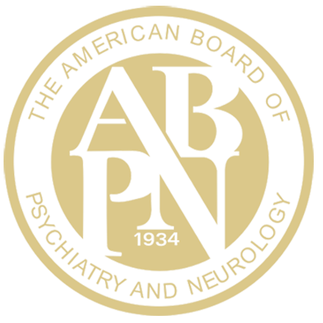 Logo of the American Board of Psychiatry and Neurology, including the text and the year 1934.