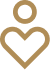 A stylized heart shape with a small dot above it.
