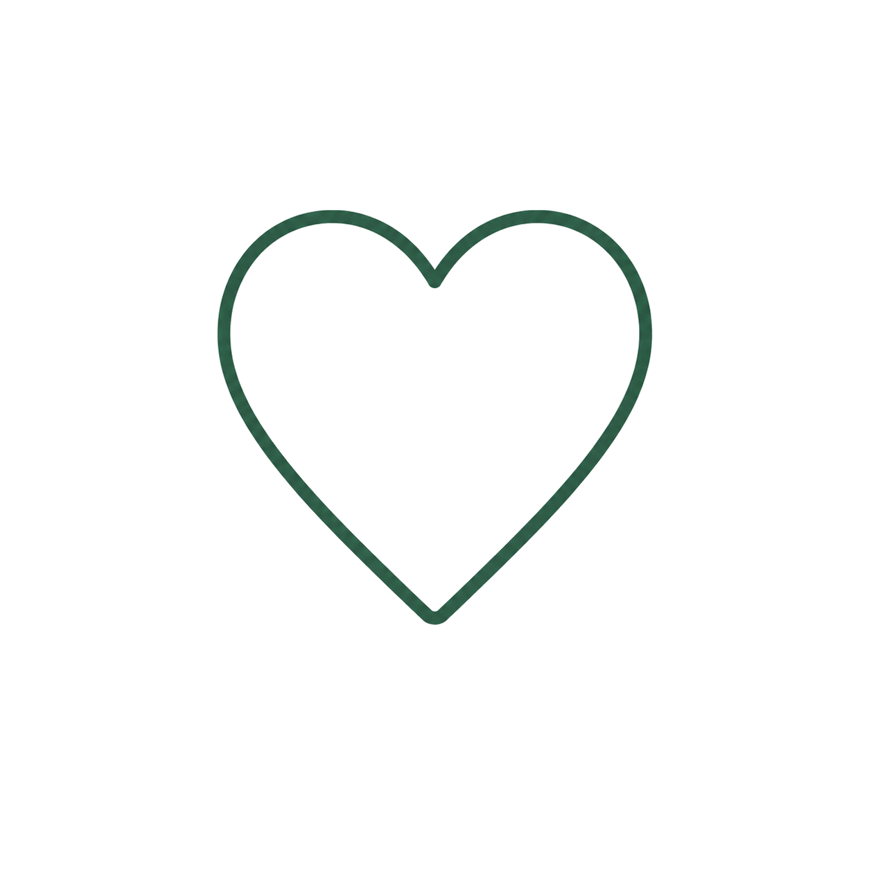 Green heart-shaped line art on a black background.