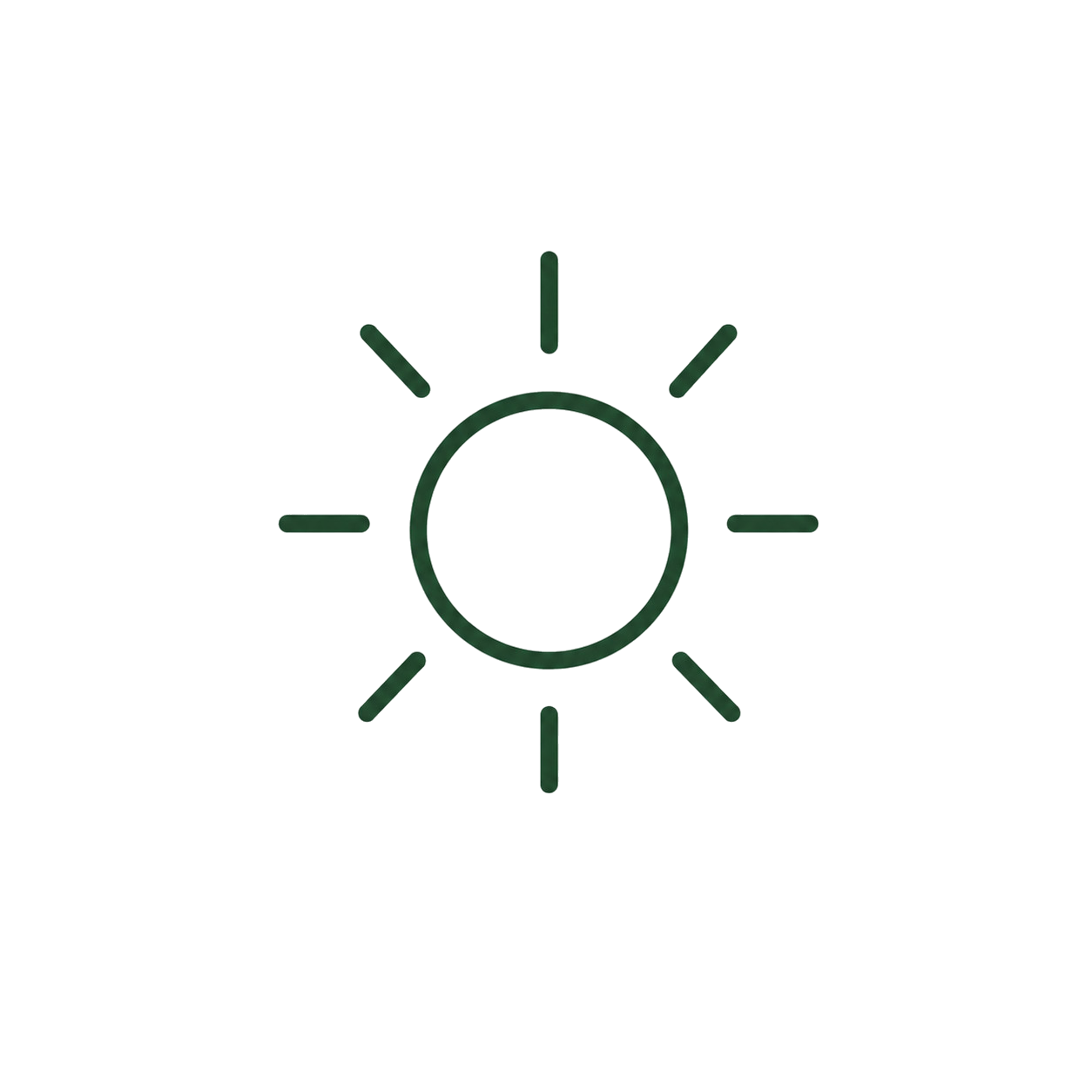 Top-down view of a green, electronic circuit with a square center and surrounding geometric shapes.