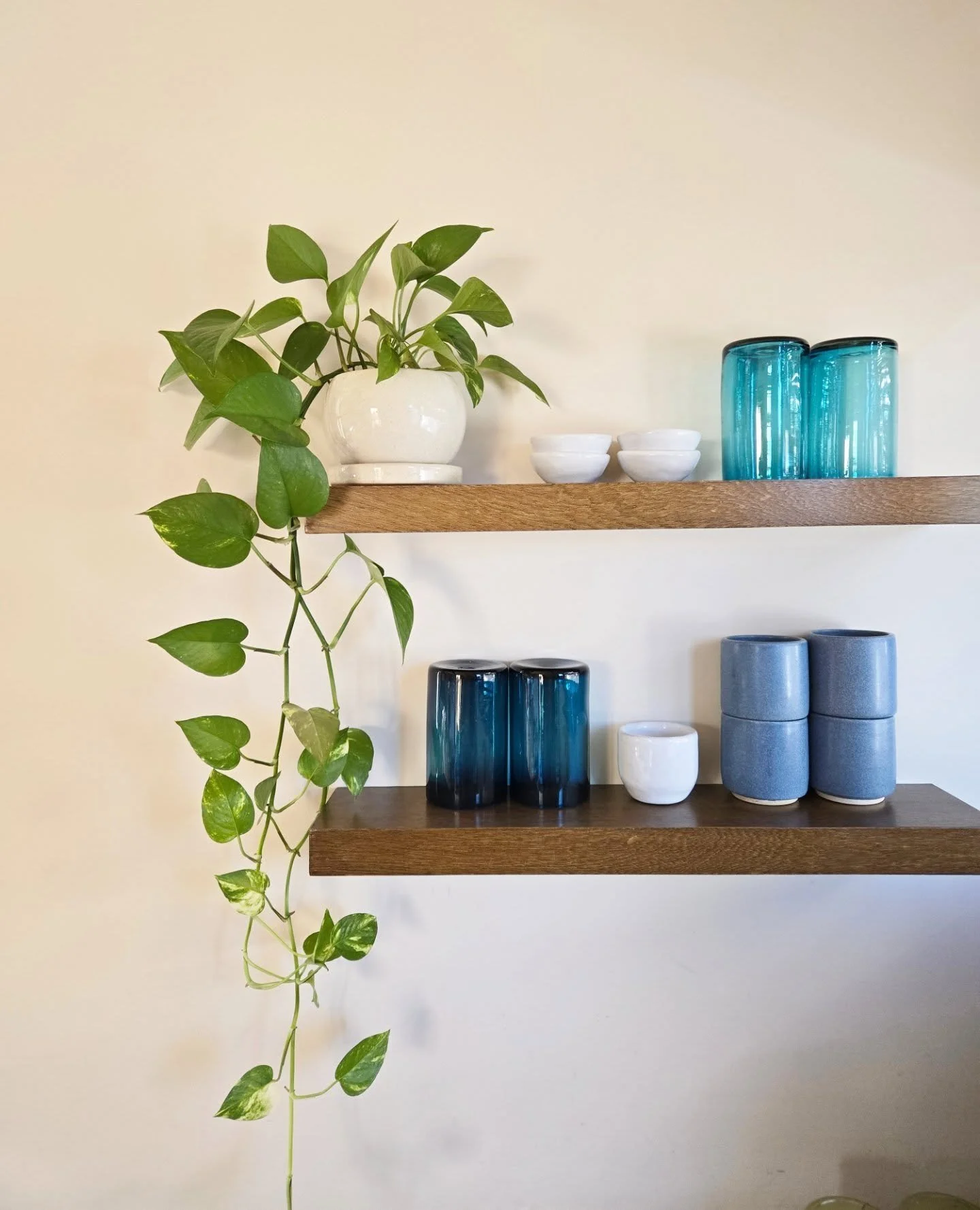 Essentials. 💙🩵

Ceramics from @thecoopbaja &amp; @nomadchicmx and glass from a cute shop in Los Barriles!

&bull;&bull;&bull;

Cielo Pac&iacute;fico &bull; Casa Hygge Mexico &bull; Hecho en Mexico &bull; Mexican Ceramics &bull; bungalow essentials 