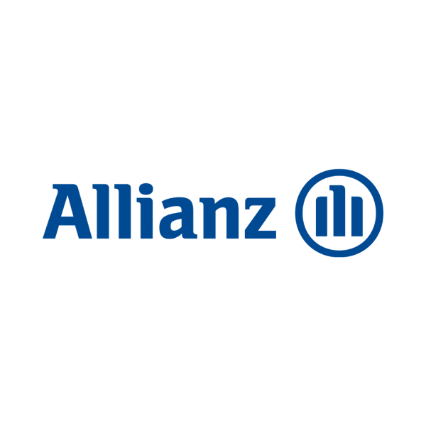 Logotipo de Allianz con un símbolo circular de barras verticales que representan crecimiento, en color azul.
