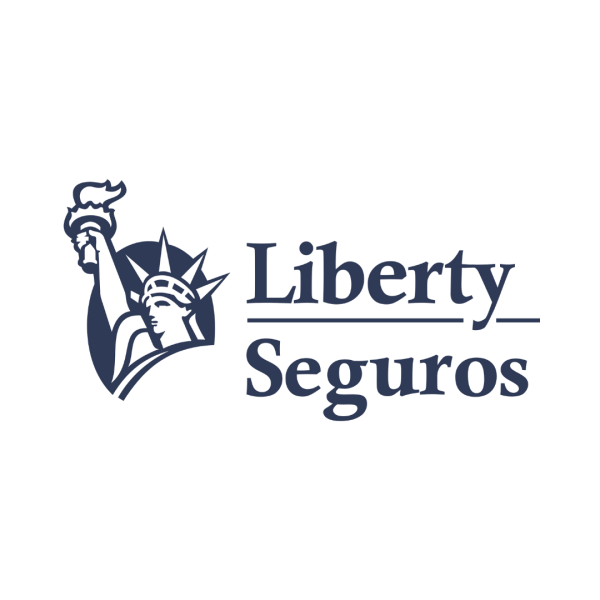 Logotipo de Liberty Seguros con una imagen de la estatua de la libertad y el texto 'Liberty Seguros'.