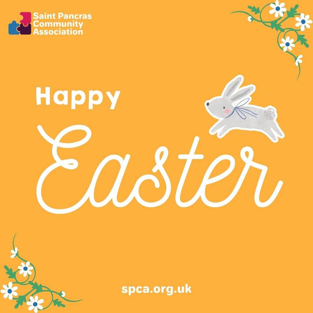 🐰🌸 Happy Easter Sunday from St Pancras Community Association! Wishing you a day filled with love, happiness, and of course, lots of chocolate eggs! Let's celebrate the beauty of new beginnings and the joy of springtime. 

#Happyeaster #Community  #