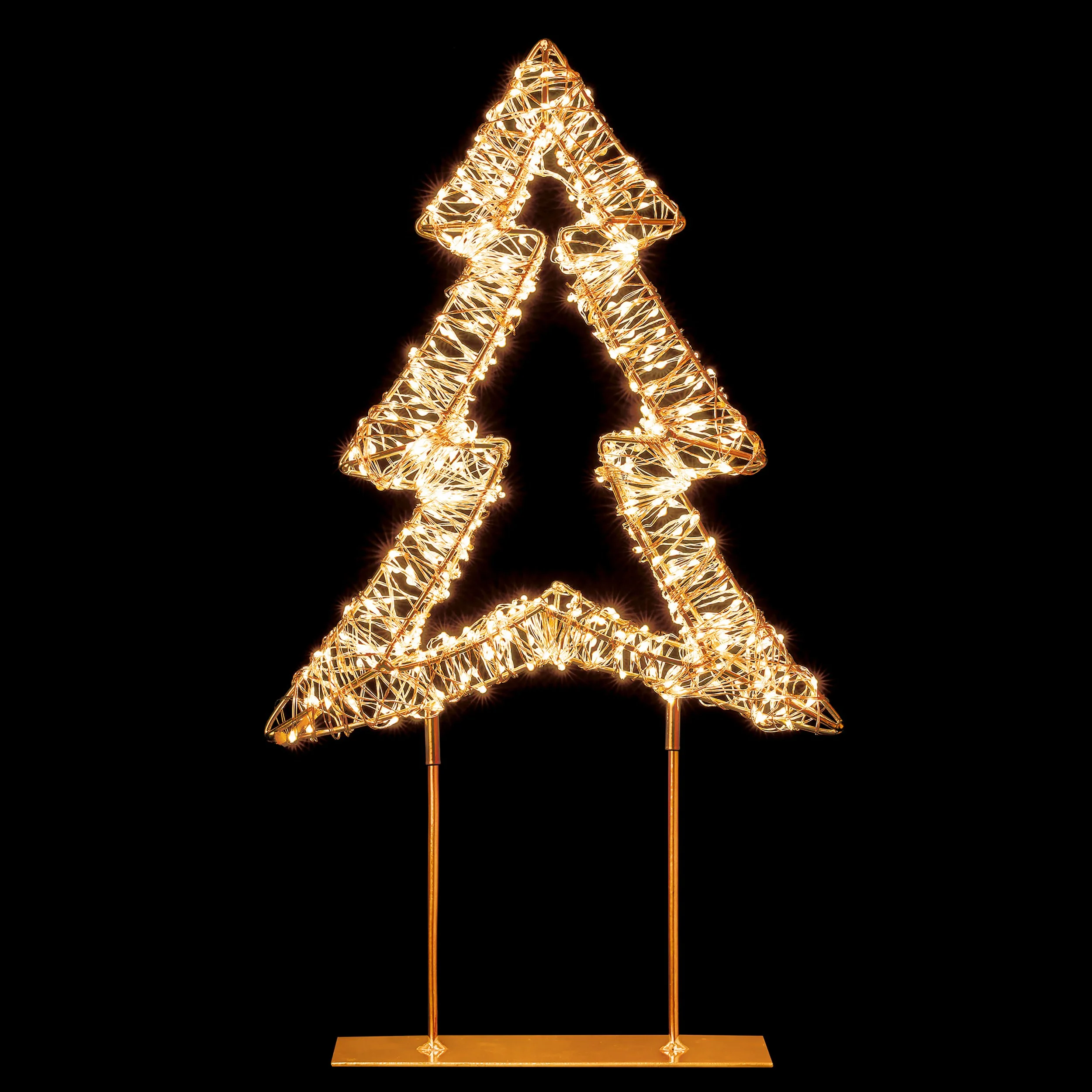 Premier 40cm Twinkling Rose Gold Table Top Tree, 500 Warm White LED with Timer