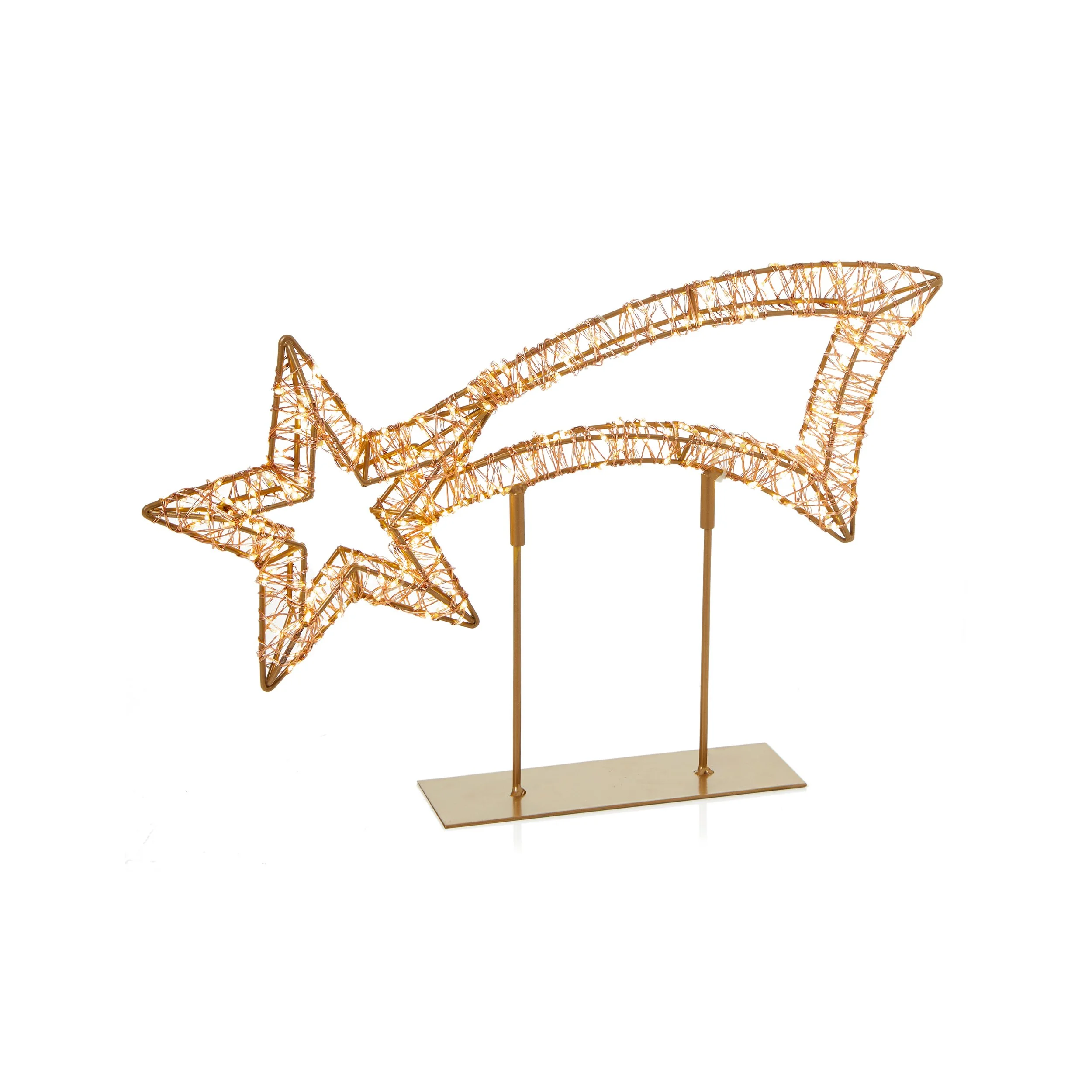 Premier 40cm Twinkling Rose Gold Table Top Shooting Star, 500 Warm White LED with Timer